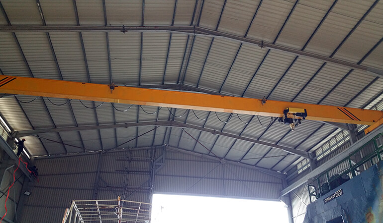 Export 10t EURO Style Single Beam Crane to Shipyard in Maldives